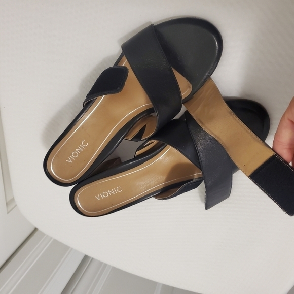 EC Vionic Lorne Black Leather Crisscross Sandals Size 10, Business, Clas… - Picture 11 of 15